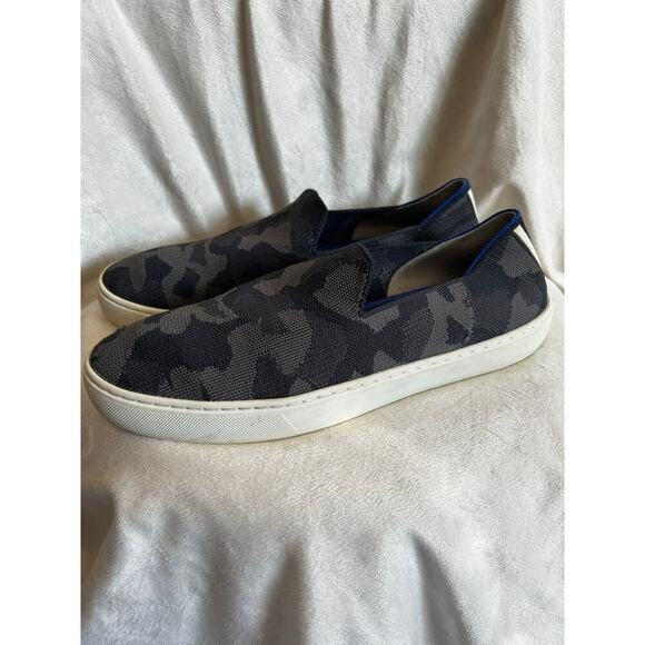 Women's 10.5 ROTHY'S The Sneaker Gray Camo Low Top Slip On Sneakers - Picture 1 of 5